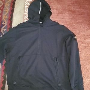 Black hoodie Stone Island half zip Pull over Zipper pocket Zipper pocket